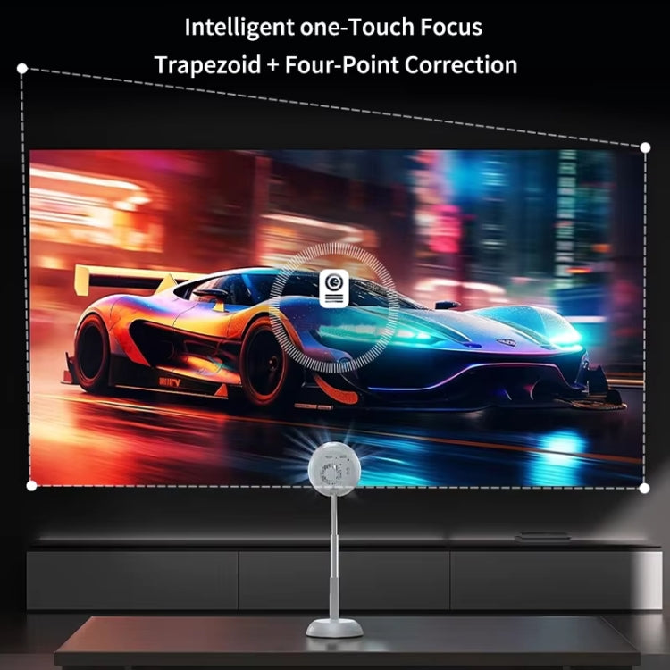 TS-6 Android 11 WiFi6 4K Mini Projector Hidden Lift Gimbal Projector UK Plug(White) - free shipping - PMC Jewellery - Order now!