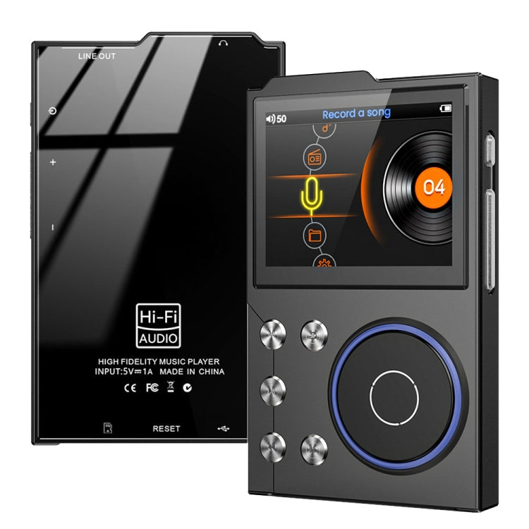 2.4 Inch HIFI Bluetooth Music Player DSD256 Mastering Sound Quality Walkman, Memory: 16GB+8GB(Black) - MP3 Player by PMC TechLife | Online Shopping South Africa | PMC TechLife | Buy Now Pay Later Mobicred