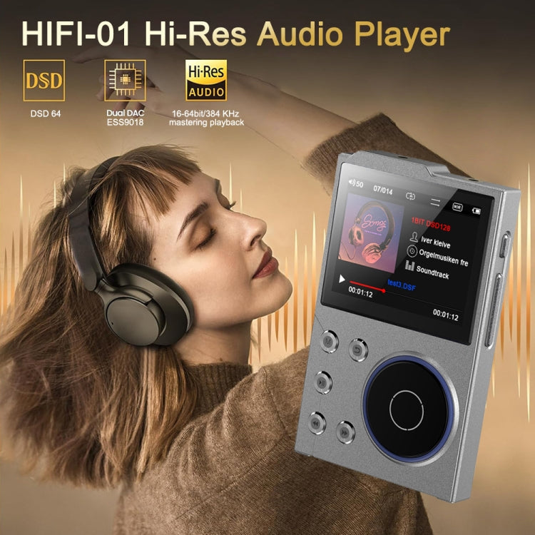2.4 Inch HIFI Bluetooth Music Player DSD256 Mastering Sound Quality Walkman, Memory: 16GB(Black) - MP3 Player by PMC TechLife | Online Shopping South Africa | PMC TechLife | Buy Now Pay Later Mobicred