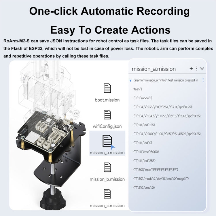 Waveshare 25118 RoArm-M2-S Desktop Robotic Arm Kit, Based On ESP32, 4-DOF(EU Plug) - free shipping - PMc TechLife - Order now!