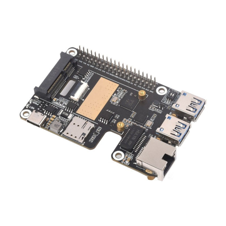 Waveshare For Raspberry Pi 5 PCIe to MiniPCIe / Gigabit Ethernet / USB 3.2 Gen1 HAT, Spec: No Accessories - free shipping - PMC Jewellery - Order now!