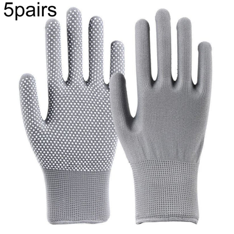 5pairs Outdoor Breathable Non-slip Particle Silicone Hiking Riding Nylon Gloves Thin Mittens(Grey) - Safety Gloves by PMC TechLife | Online Shopping South Africa | PMC TechLife | Buy Now Pay Later Mobicred