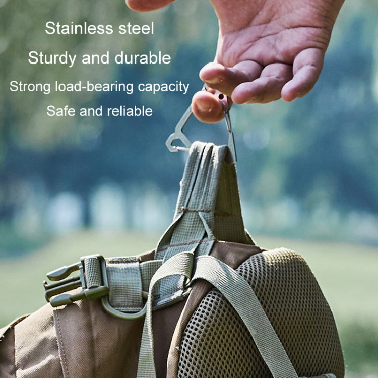 Outdoor Stainless Steel Hanging Buckle Multi-functional Portable Triangle Hook Multi-Hook Carabiner(Black) - Hooks by PMC TechLife | Online Shopping South Africa | PMC TechLife | Buy Now Pay Later Mobicred