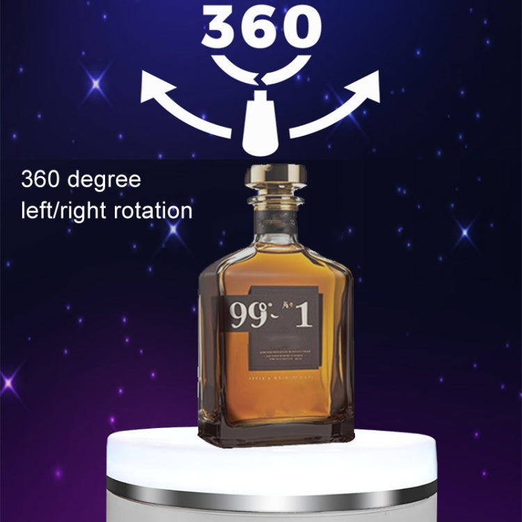 Intelligent Colourful Light Electric Speed Contro Round 360 Degree Rotating Plate Display Table, Color: White Plug-in -  by PMC TechLife | Online Shopping South Africa | PMC TechLife | Buy Now Pay Later Mobicred