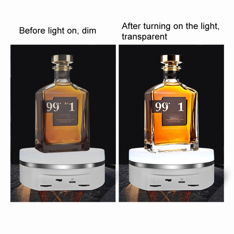 Intelligent Colourful Light Electric Speed Contro Round 360 Degree Rotating Plate Display Table, Color: White Plug-in -  by PMC TechLife | Online Shopping South Africa | PMC TechLife | Buy Now Pay Later Mobicred