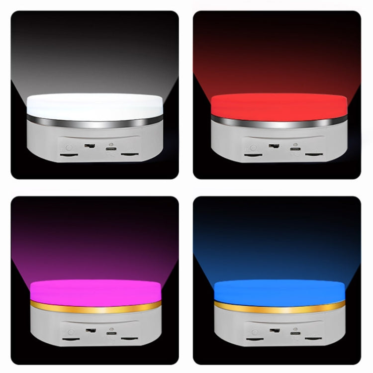 Intelligent Colourful Light Electric Speed Contro Round 360 Degree Rotating Plate Display Table, Color: White Plug-in -  by PMC TechLife | Online Shopping South Africa | PMC TechLife | Buy Now Pay Later Mobicred