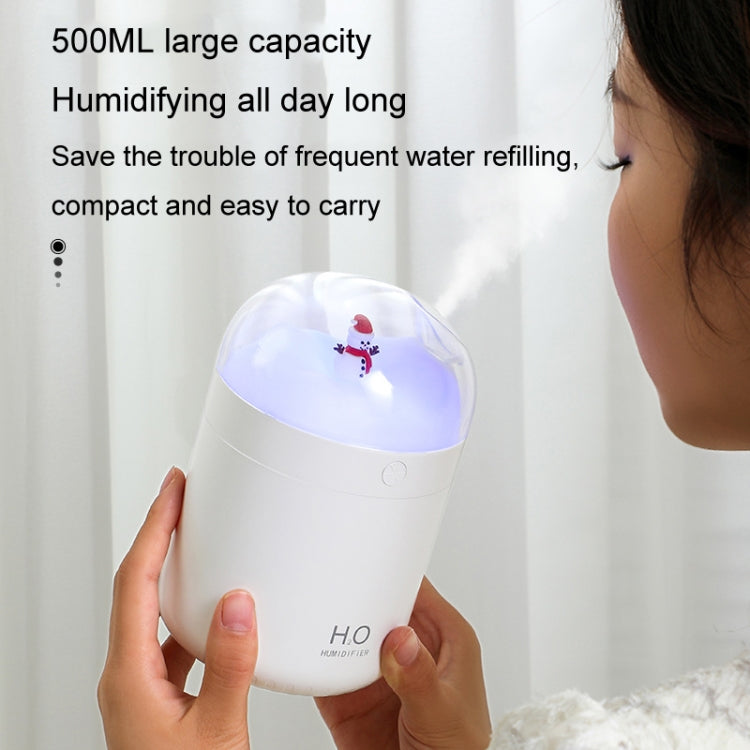 500ml Snowman Humidifier USB Desktop Large Capacity Colorful Ambient Light Air Humidifier(Pink) - free shipping - PMC TechLife - Order now!