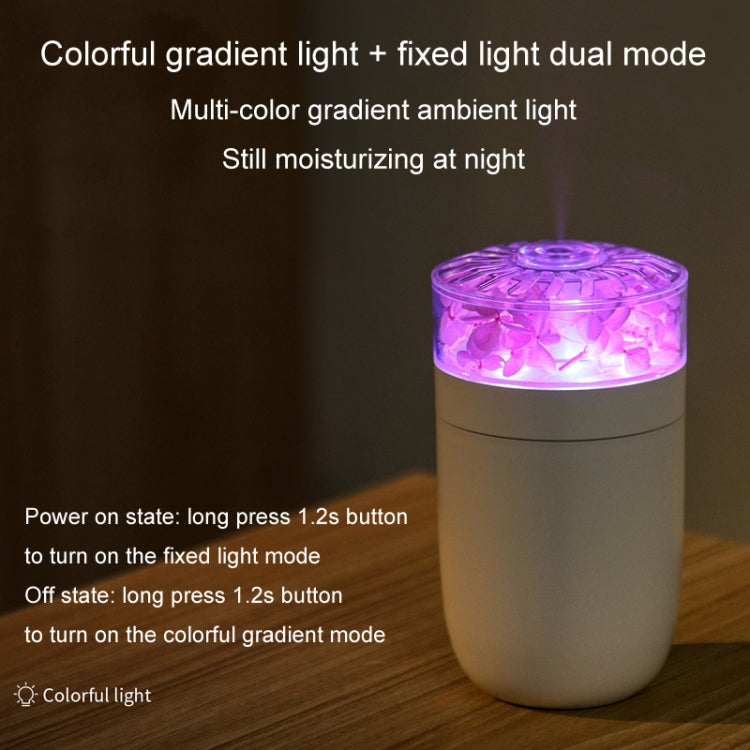 230ml Flower Air Humidifier USB Home Car Aroma Humidifier With Colorful Ambient Light(White) - free shipping - PMC TechLife - Order now!