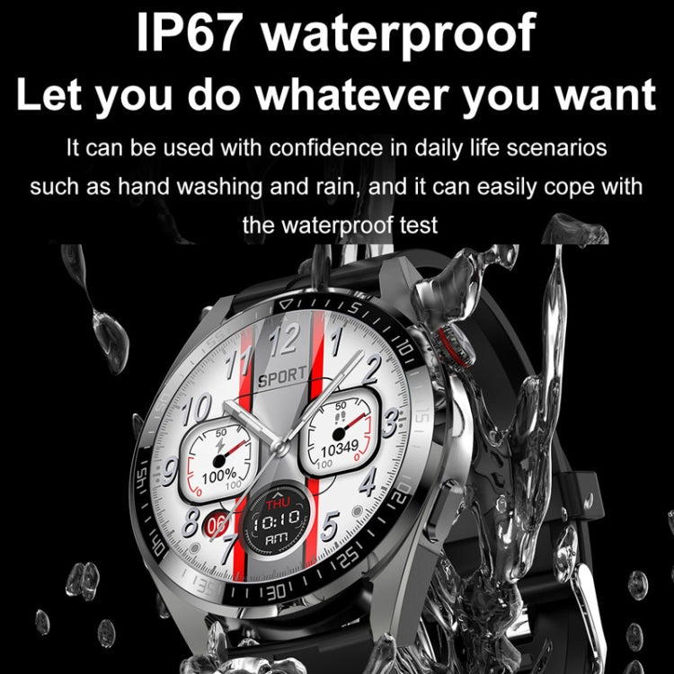 1.43 inch AMOLED Screen Smartwatch Heart Rate Blood Pressure Monitoring Bluetooth Talking Sports Watch, Color: Black Leather Strap - Smart Watches by PMC TechLife | Online Shopping South Africa | PMC TechLife | Buy Now Pay Later Mobicred