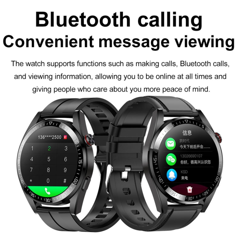 1.43 inch AMOLED Screen Smartwatch Heart Rate Blood Pressure Monitoring Bluetooth Talking Sports Watch, Color: Silver Leather Strap - Smart Watches by PMC TechLife | Online Shopping South Africa | PMC TechLife | Buy Now Pay Later Mobicred