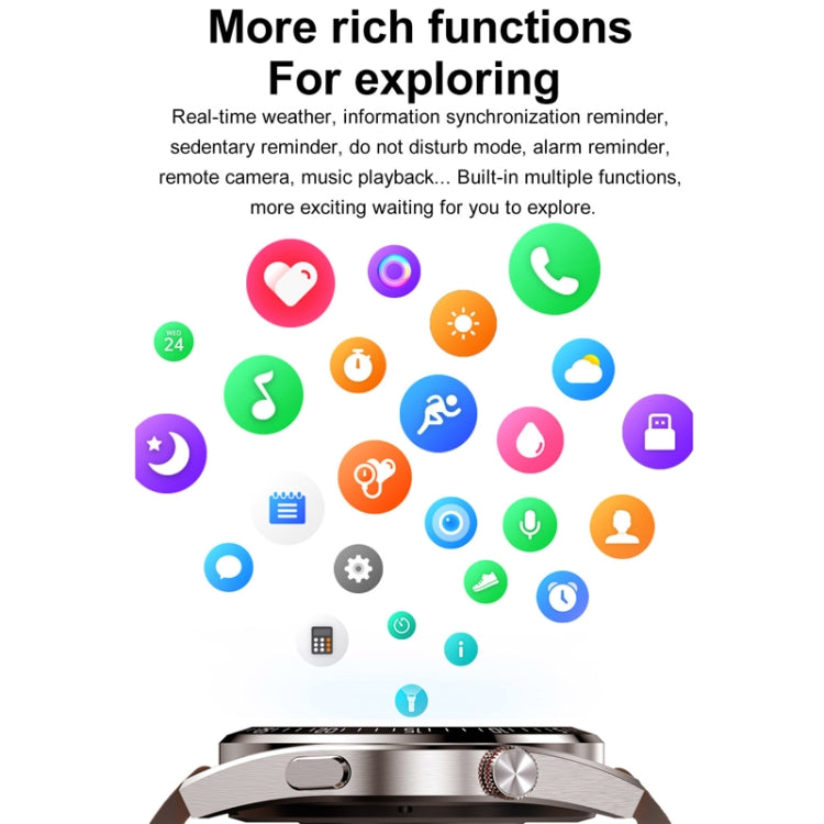 1.43 inch AMOLED Screen Smartwatch Heart Rate Blood Pressure Monitoring Bluetooth Talking Sports Watch, Color: Black Silicone Strap - Smart Watches by PMC TechLife | Online Shopping South Africa | PMC TechLife | Buy Now Pay Later Mobicred