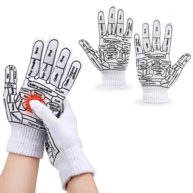 English Hand Massage Gloves Acupuncture Point Palm Reflex Zone Meridian Physical Therapy Gloves, Size: Average - free shipping - PMC TechLife - Order now!