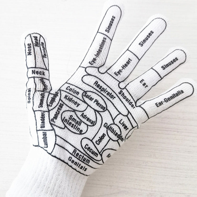 English Hand Massage Gloves Acupuncture Point Palm Reflex Zone Meridian Physical Therapy Gloves, Size: Average - free shipping - PMC TechLife - Order now!