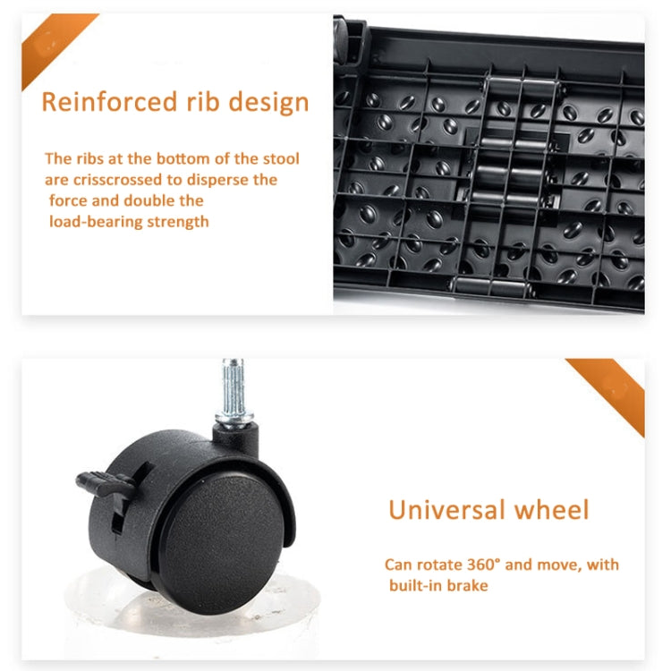 Massage Footrest Foot Rest for Under Desk with 360 Degree Swivel Casters(Black) - free shipping - PMC TechLife - Order now!