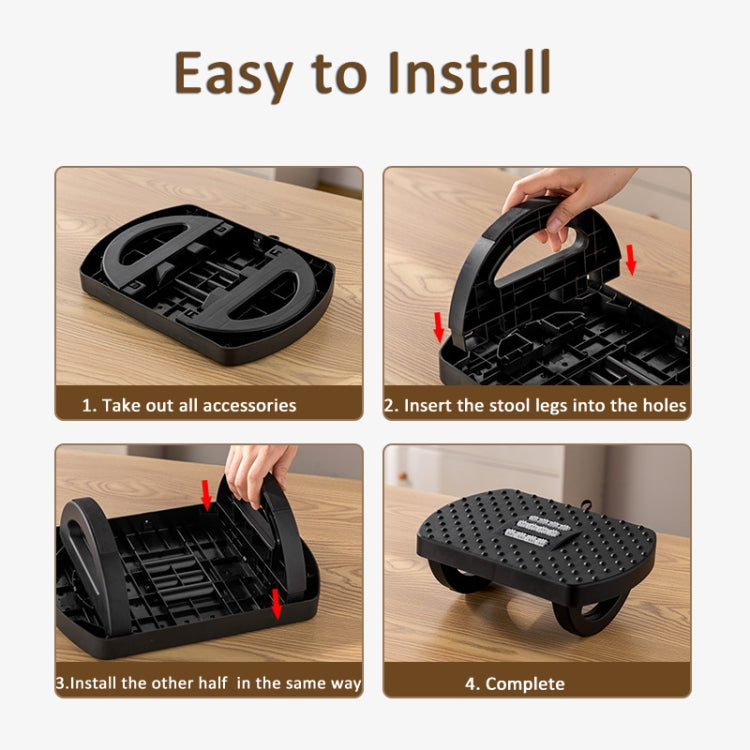 Mini Semicircular 180 Degree Swing Footstool Massage Footrest With Handle(Black) - free shipping - PMC TechLife - Order now!