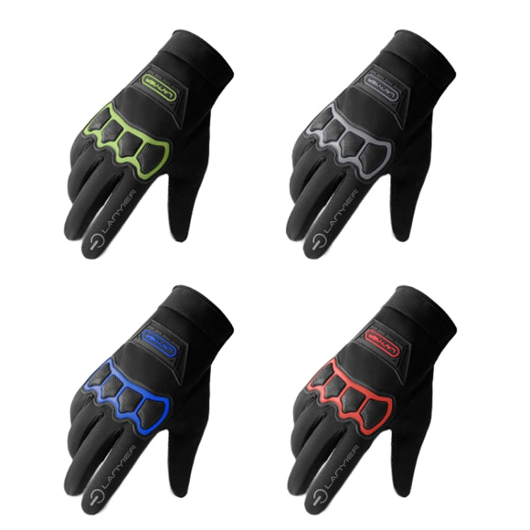 LANYIER Fall Winter Motorcycle Outdoor Riding Gloves Men Velvet Warm Non-slip Touch Screen Windproof Gloves, Size: Average(Blue) - Locomotive Gloves by LANYIER | Online Shopping South Africa | PMC TechLife | Buy Now Pay Later Mobicred