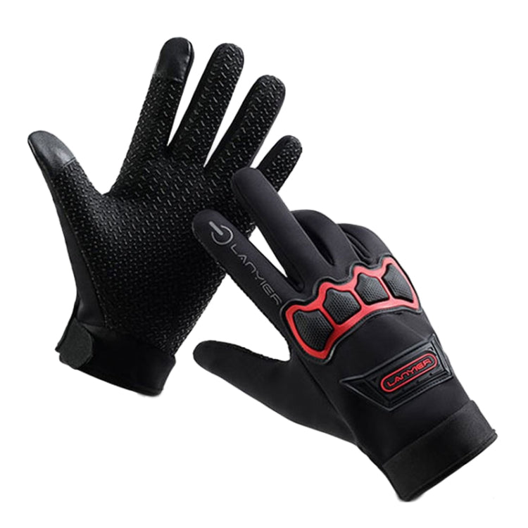 LANYIER Fall Winter Motorcycle Outdoor Riding Gloves Men Velvet Warm Non-slip Touch Screen Windproof Gloves, Size: Average(Blue) - Locomotive Gloves by LANYIER | Online Shopping South Africa | PMC TechLife | Buy Now Pay Later Mobicred