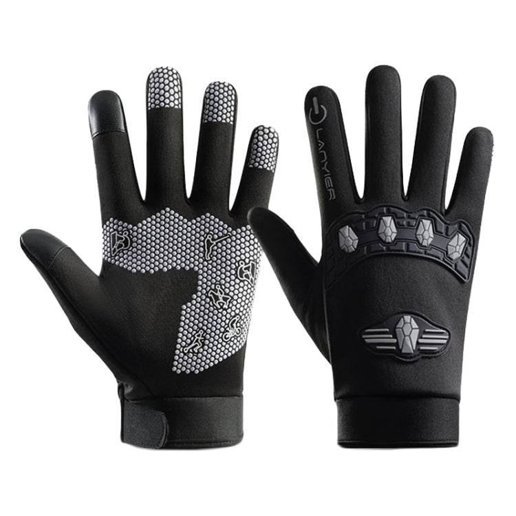 LANYIER Fall Winter Men Outdoor Motorcycle Gloves Riding Warm Windproof Anti-Slip Waterproof Touch Screen Gloves, Size: Average(Gray) - Safety Gloves by LANYIER | Online Shopping South Africa | PMC TechLife | Buy Now Pay Later Mobicred