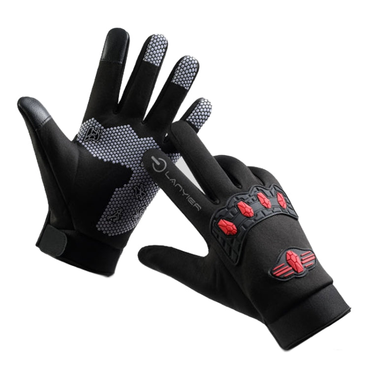LANYIER Fall Winter Men Outdoor Motorcycle Gloves Riding Warm Windproof Anti-Slip Waterproof Touch Screen Gloves, Size: Average(Gray) - Safety Gloves by LANYIER | Online Shopping South Africa | PMC TechLife | Buy Now Pay Later Mobicred