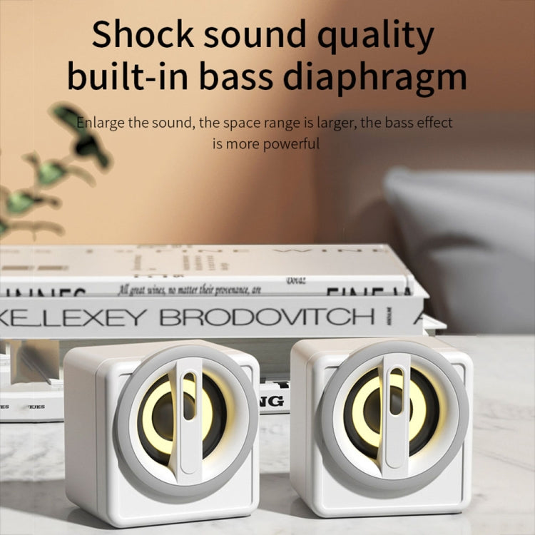 K1 Mini Desktop Computer Wired Speakers USB Subwoofer Speaker, Color: Light Edition White -  by PMC TechLife | Online Shopping South Africa | PMC TechLife | Buy Now Pay Later Mobicred