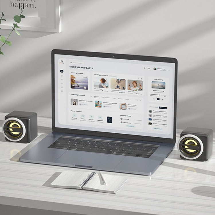 K1 Mini Desktop Computer Wired Speakers USB Subwoofer Speaker, Color: Light Edition Black -  by PMC TechLife | Online Shopping South Africa | PMC TechLife | Buy Now Pay Later Mobicred