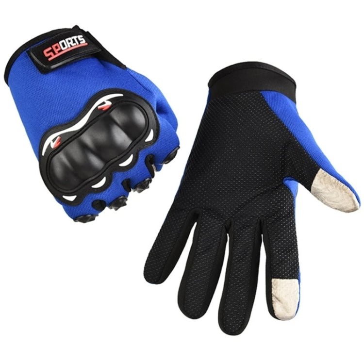 Motorcycle Gloves Men Riding Racing Anti-Slip Hard Shell Outdoor Full Finger Touchscreen Gloves, Size: Average(Blue) - free shipping - PMC TechLife - Order now!