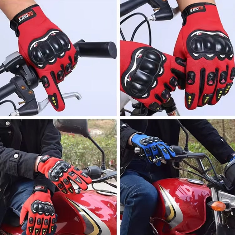 Motorcycle Gloves Men Riding Racing Anti-Slip Hard Shell Outdoor Full Finger Touchscreen Gloves, Size: Average(Black) - free shipping - PMC TechLife - Order now!