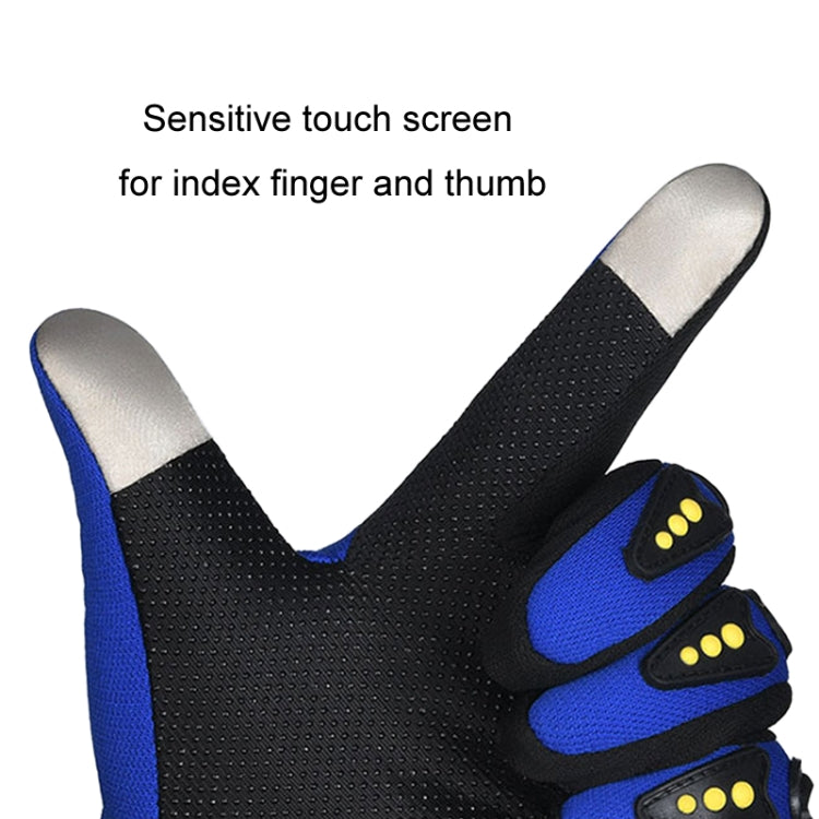 Motorcycle Gloves Men Riding Racing Anti-Slip Hard Shell Outdoor Full Finger Touchscreen Gloves, Size: Average(Blue) - free shipping - PMC TechLife - Order now!