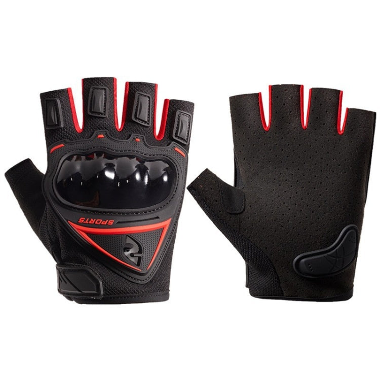 Motorcycle Protection Half Finger Gloves Men Outdoor Riding Sports Tactical Hiking Gloves, Size: Average(Red) - Safety Gloves by PMC TechLife | Online Shopping South Africa | PMC TechLife | Buy Now Pay Later Mobicred