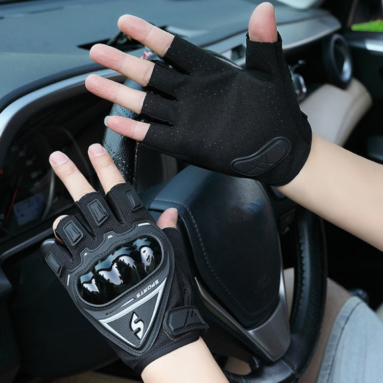 Motorcycle Protection Half Finger Gloves Men Outdoor Riding Sports Tactical Hiking Gloves, Size: Average(Red) - Safety Gloves by PMC TechLife | Online Shopping South Africa | PMC TechLife | Buy Now Pay Later Mobicred