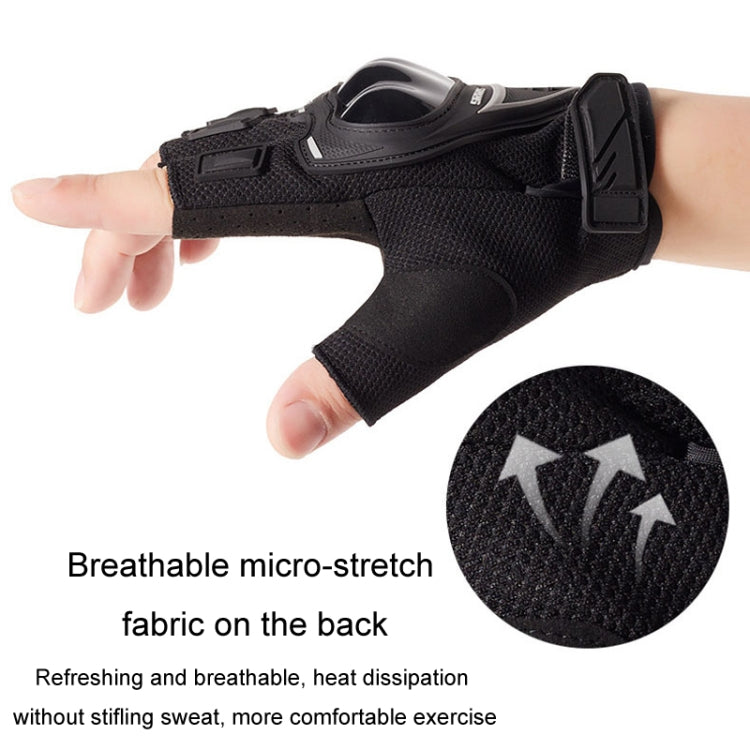 Motorcycle Protection Half Finger Gloves Men Outdoor Riding Sports Tactical Hiking Gloves, Size: Average(Red) - Safety Gloves by PMC TechLife | Online Shopping South Africa | PMC TechLife | Buy Now Pay Later Mobicred