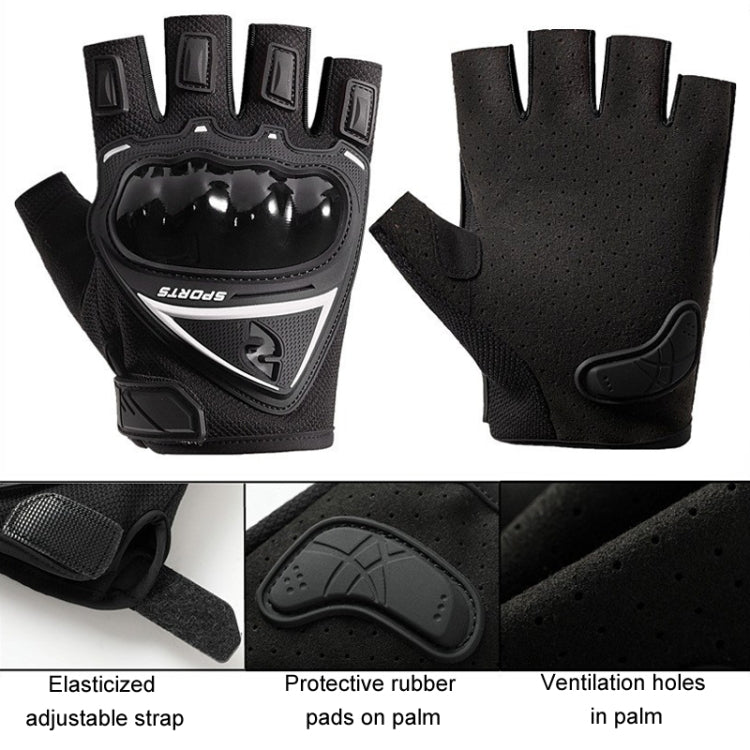Motorcycle Protection Half Finger Gloves Men Outdoor Riding Sports Tactical Hiking Gloves, Size: Average(Blue) - Safety Gloves by PMC TechLife | Online Shopping South Africa | PMC TechLife | Buy Now Pay Later Mobicred