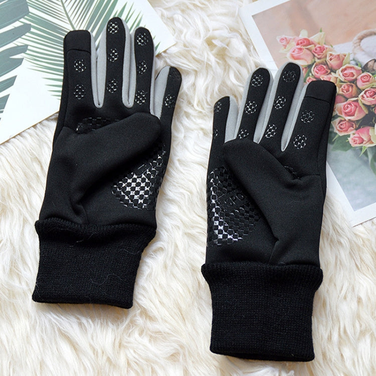 Winter Ski Velvet Warm Gloves Touch Screen Outdoor Riding Waterproof Windproof Gloves, Size: Average(Black) - Safety Gloves by PMC TechLife | Online Shopping South Africa | PMC TechLife | Buy Now Pay Later Mobicred