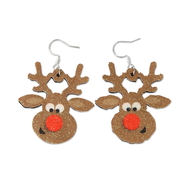 Christmas Element Cartoon Decoration Earrings Shiny Earrings, Spec: Elk - free shipping - PMc TechLife - Order now!