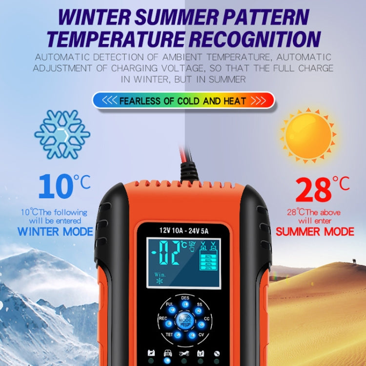 ANHTCzyx 12V/24V 6-180AH 7-Stage Smart Car Motorcycle Battery Charger(UK Plug) - free shipping - PMC Jewellery - Order now!