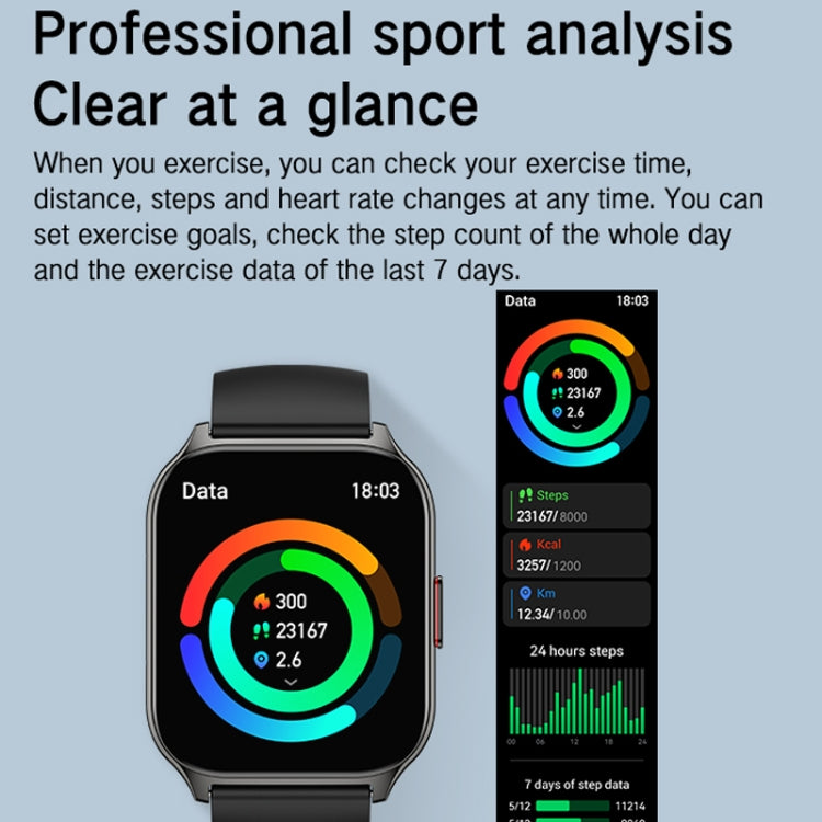 Blood Oxygen / Sleep / Heart Rate Health Monitoring Smart Watch Square Sports Watch(Silver Gray) - Smart Watches by PMC TechLife | Online Shopping South Africa | PMC TechLife | Buy Now Pay Later Mobicred