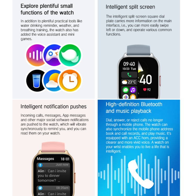 Blood Oxygen / Sleep / Heart Rate Health Monitoring Smart Watch Square Sports Watch(Pink) - Smart Watches by PMC TechLife | Online Shopping South Africa | PMC TechLife | Buy Now Pay Later Mobicred