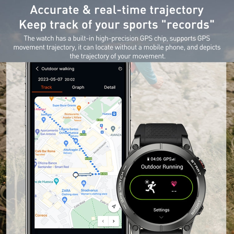 Outdoor Sports Smart Watch 1.43 Inch Ultra HD AMOLED Screen Bluetooth Talking Watch(Black) - Smart Watches by PMC TechLife | Online Shopping South Africa | PMC TechLife | Buy Now Pay Later Mobicred