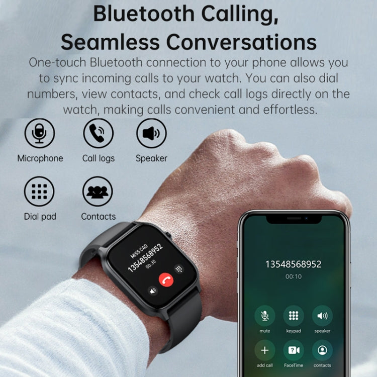Bluetooth Talk HD Large Screen Heart Rate Oxygen Monitoring Multi-Sport Mode Smart Watch(Purple) - Smart Watches by PMC TechLife | Online Shopping South Africa | PMC TechLife | Buy Now Pay Later Mobicred