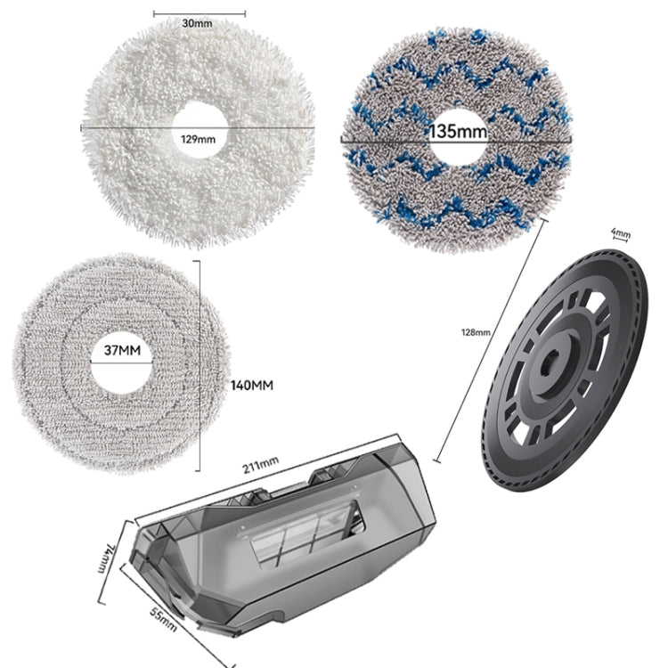 For Dreame X40 / X40 Pro Robot Vacuum Replacement White Rag - free shipping - PMc TechLife - Order now!