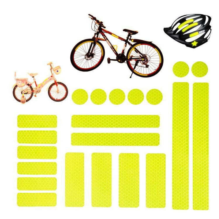 21 In 1 Electric Bike Backed Honeycomb Reflective Stickers Safety Signs Warning Strips(Fluorescent Yellow) - Decorative Accessories by PMC TechLife | Online Shopping South Africa | PMC TechLife | Buy Now Pay Later Mobicred