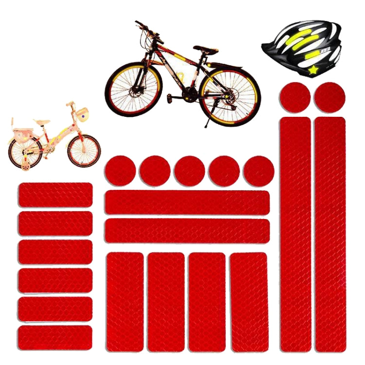 21 In 1 Electric Bike Backed Honeycomb Reflective Stickers Safety Signs Warning Strips(Red) - Decorative Accessories by PMC TechLife | Online Shopping South Africa | PMC TechLife | Buy Now Pay Later Mobicred