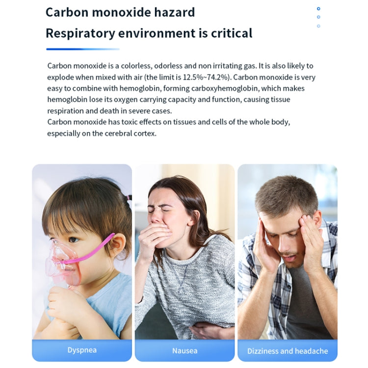 Portable Carbon Monoxide Detector Outdoor Home Detection Alarm(Blue) - Air & Water Quality Tester by PMC TechLife | Online Shopping South Africa | PMC TechLife | Buy Now Pay Later Mobicred