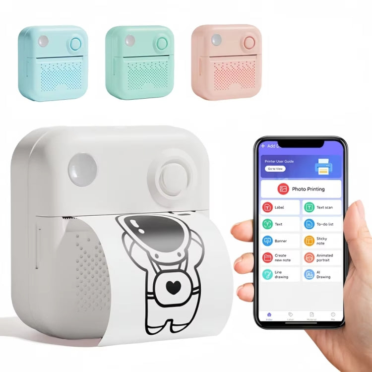 200DPI Mini Label Printer Thermal Inkless Black And White Printer With 1 Roll Printing Paper(Blue) - Printer by PMC TechLife | Online Shopping South Africa | PMC TechLife | Buy Now Pay Later Mobicred