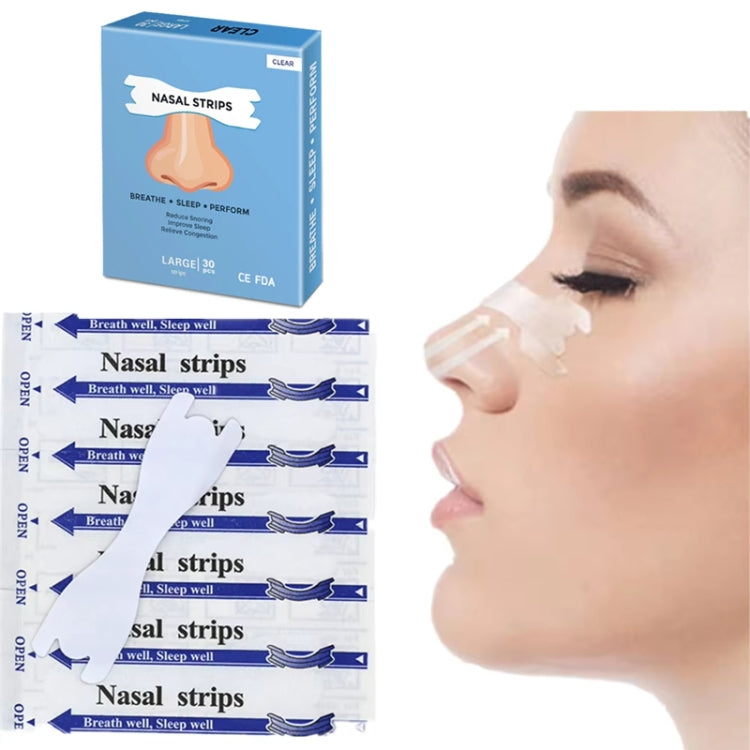 30pcs /Pack Transparent Nasal Strips To Improve Sleep, Reduce Snoring 66x19mm - free shipping - PMC TechLife - Order now!