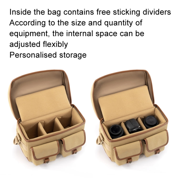 Cwatcun D146 Large Vintage Camera Bag Crossbody Canvas Digital Bag - free shipping - PMC TechLife - Order now!