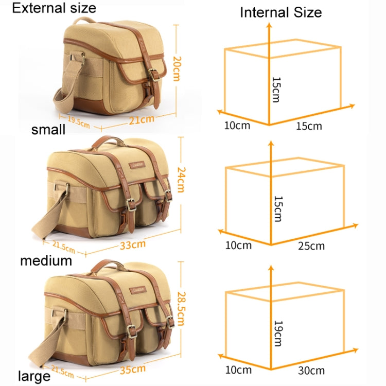 Cwatcun D146 Small Vintage Camera Bag Crossbody Canvas Digital Bag - free shipping - PMC TechLife - Order now!