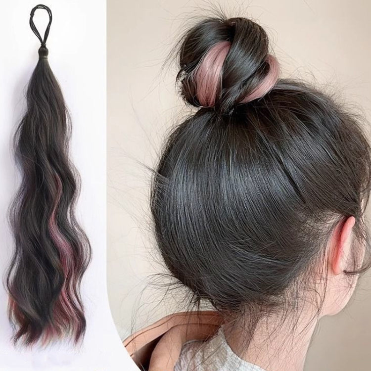 Self-Tying Ball-Head Wig Hair Bundle Simulation Hair Bands(Brown Black Highlight Gray) - free shipping - PMC TechLife - Order now!