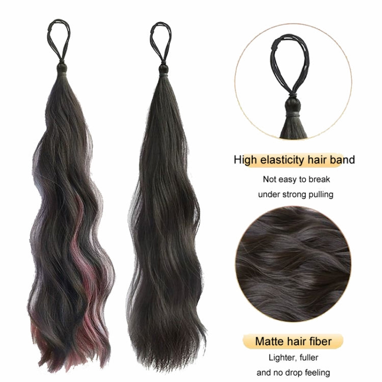 Self-Tying Ball-Head Wig Hair Bundle Simulation Hair Bands(Brown Black Highlight Blue) - free shipping - PMC TechLife - Order now!