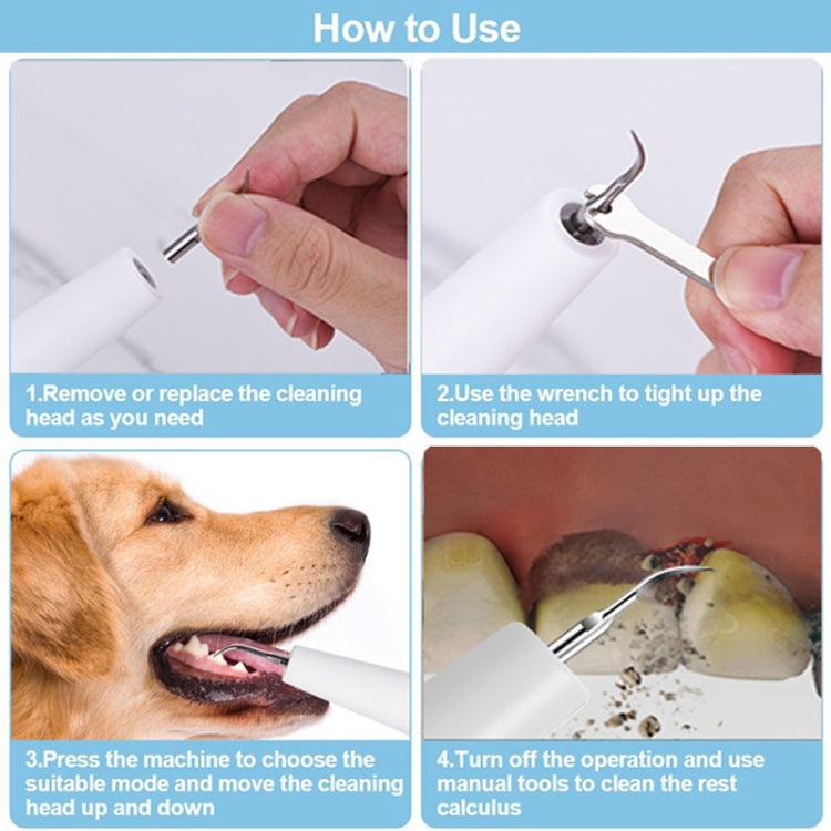 Pet Ultrasonic Teeth Cleaner Dog Electric Teeth Cleaning Tool Home Dentistry Tartar Remover(White) - Oral Cleaning Tools by PMC TechLife | Online Shopping South Africa | PMC TechLife | Buy Now Pay Later Mobicred